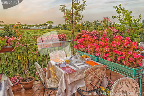 Image of Dinner table in Italian restaurant