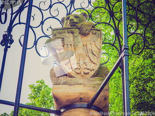 Image of Retro look Bear with eagle shield in Berlin