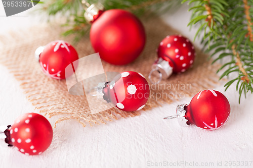 Image of Pretty red polka dot Christmas bauble