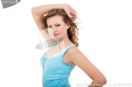 Image of young teenager girl smiling having fun portrait