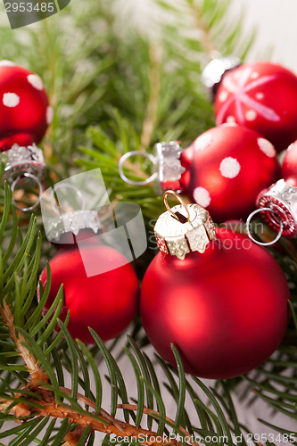 Image of Pretty red polka dot Christmas bauble