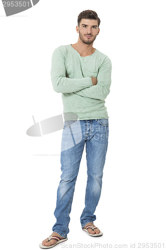 Image of Handsome confident relaxed young man