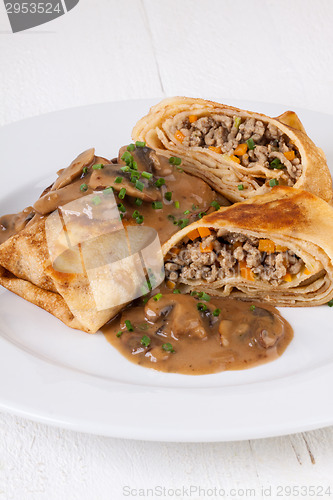 Image of Savory mince pancakes or tortillas