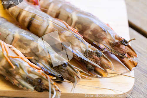 Image of Four fresh whole tiger prawns