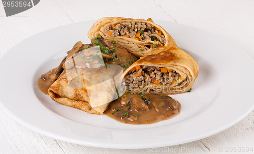 Image of Savory mince pancakes or tortillas