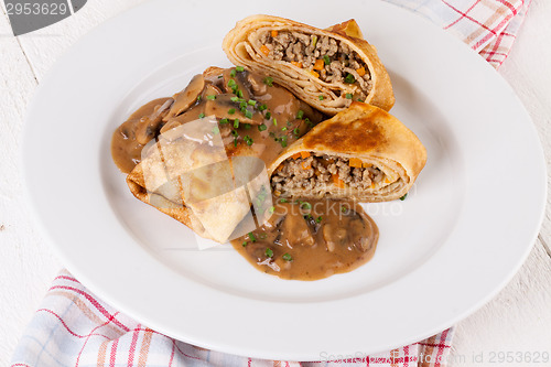 Image of Savory mince pancakes or tortillas