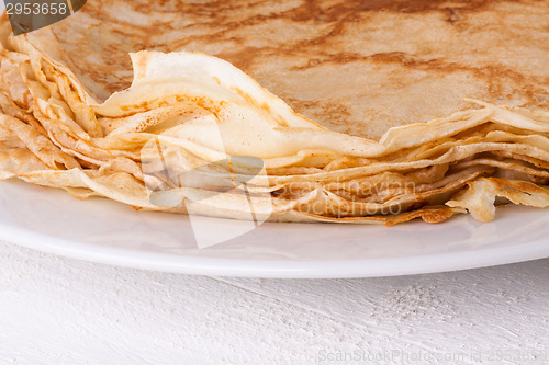 Image of Delicious Pancakes on Plate Served