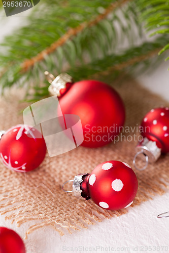 Image of Pretty red polka dot Christmas bauble