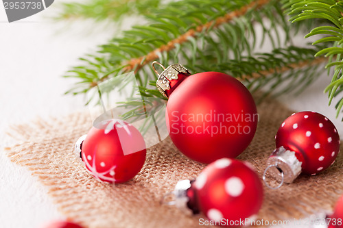 Image of Pretty red polka dot Christmas bauble