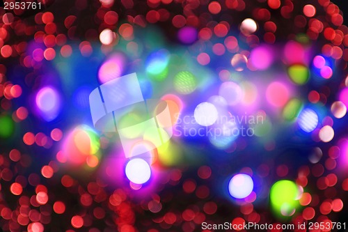 Image of christmas color lights as holiday background