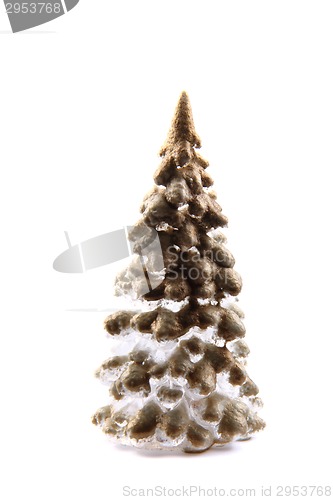 Image of christmas tree from the plastic  and gold 