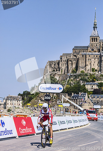 Image of Cycling in Front of Le Mont Saint Michel