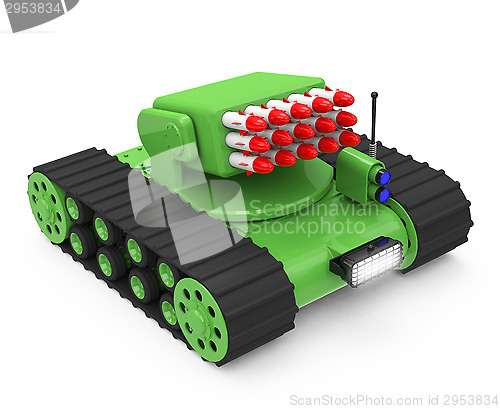 Image of tank with rockets