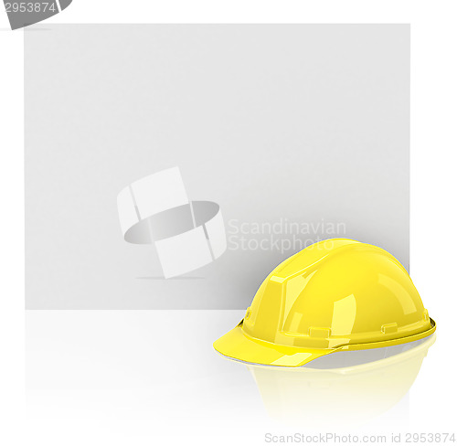 Image of safety helmet and blank paper