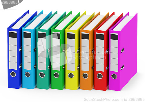 Image of the colorful ring binders