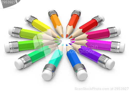 Image of The colorful pencils