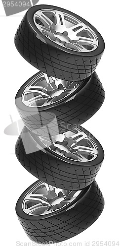 Image of the car tires stack