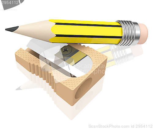 Image of pencil and sharpener