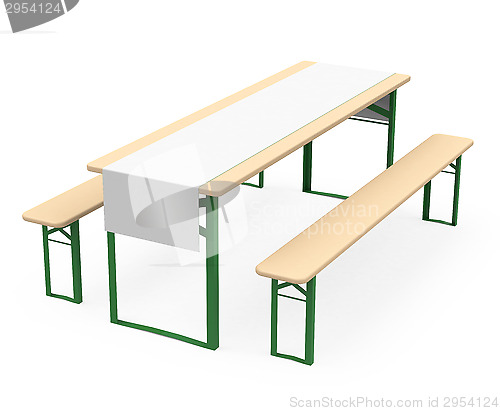 Image of benches and table