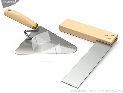 Image of trowel and square