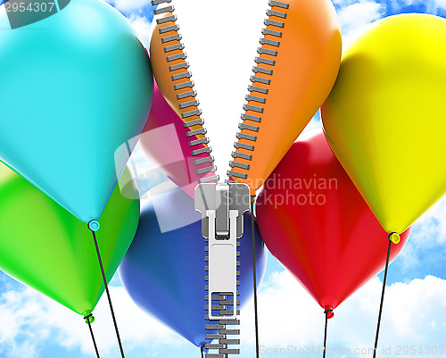 Image of the colorful balloons