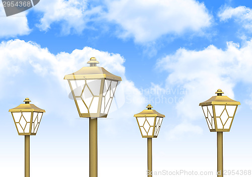 Image of the golden lamps