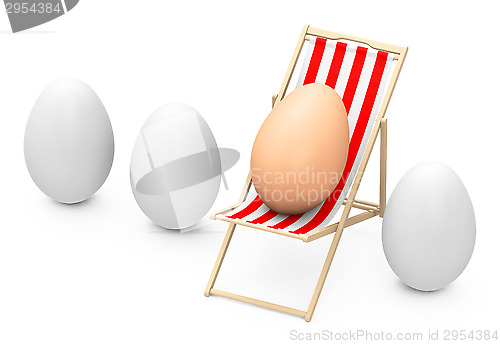 Image of sunbathing egg