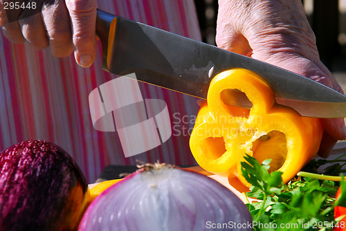 Image of Cutting vegetables