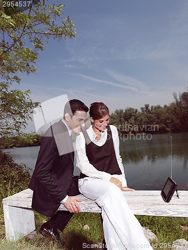 Image of using PDA outdoors yss