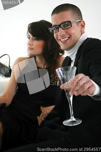 Image of man and woman in bar a