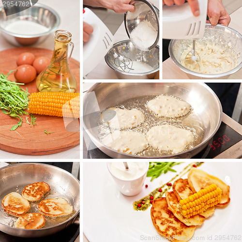 Image of Cooking corn pancakes