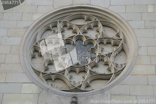 Image of glass windows of the church