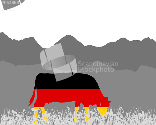 Image of Cow alp and german flag