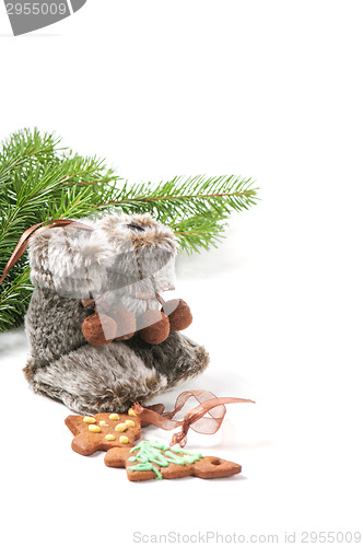 Image of Fur boots, christmas tree and ginger cookies