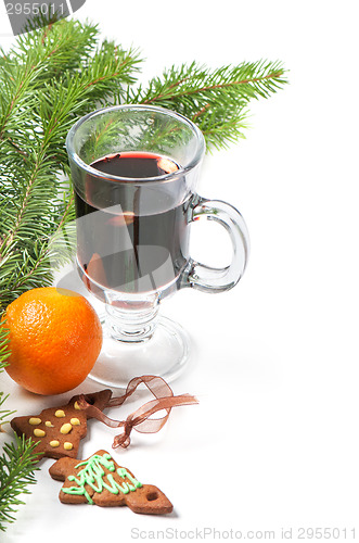 Image of Glass of red mulled wine