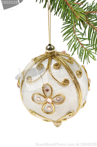 Image of Christmas toy white ball