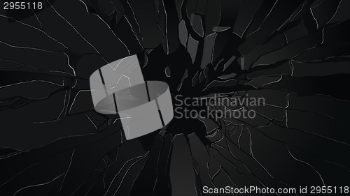Image of Splitted or Shattered glass isolated on black