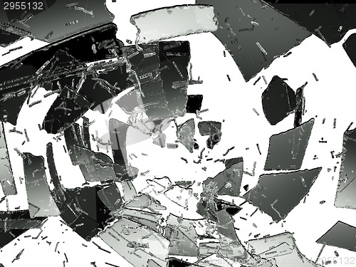 Image of Glass destruction isolated on white