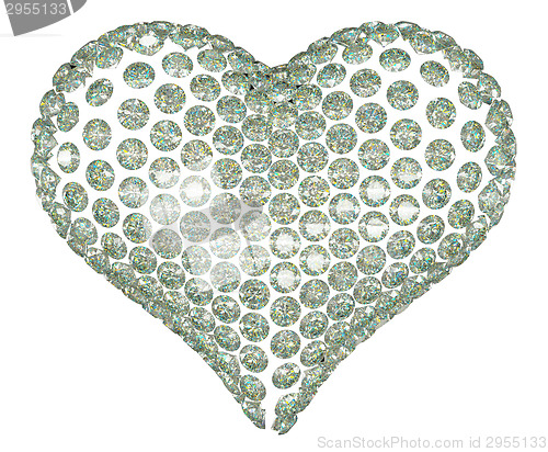 Image of Heart shape diamond or gemstone set isolated 