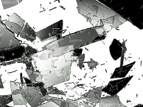 Image of Damaged and Shattered glass on white