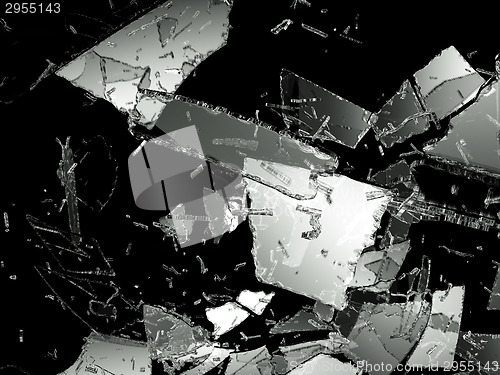 Image of Glass Destructed or Shattered on black