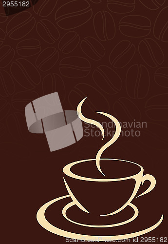 Image of coffee cup and coffee beans