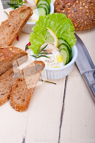 Image of fresh garlic cheese dip salad