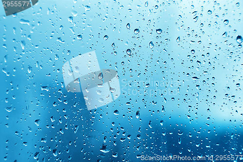 Image of Water drops on glass