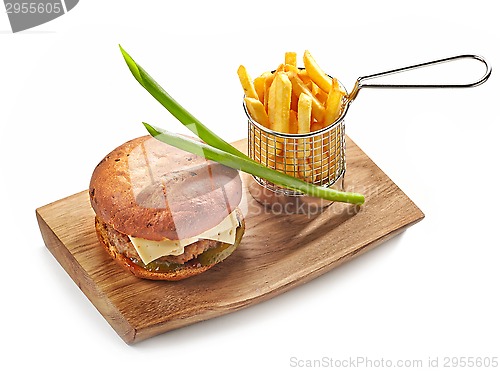 Image of Burger and french fries