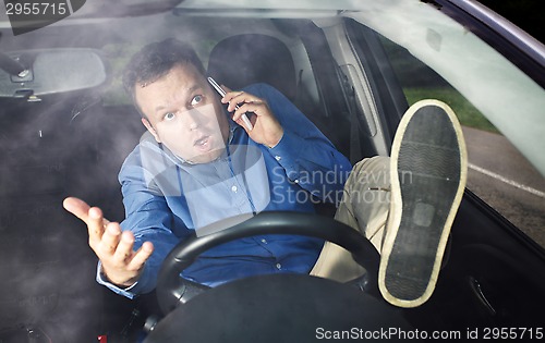 Image of Driver and cellphone