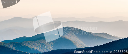 Image of The simple layers of the Smokies at sunset - Smoky Mountain Nat.