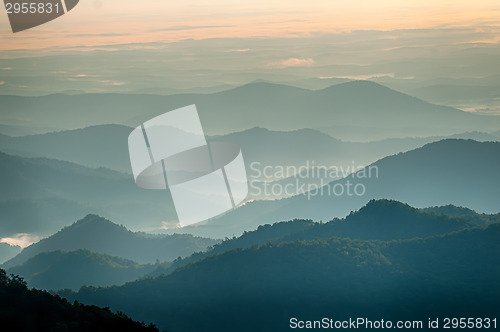 Image of The simple layers of the Smokies at sunset - Smoky Mountain Nat.