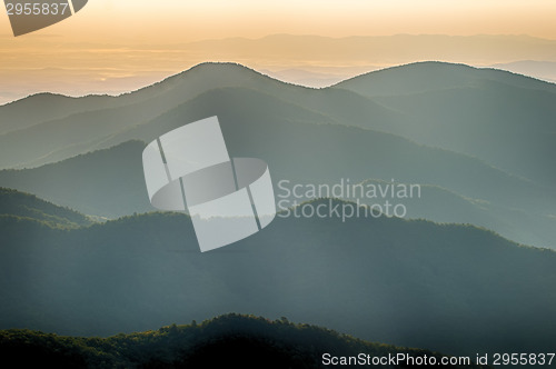 Image of The simple layers of the Smokies at sunset - Smoky Mountain Nat.