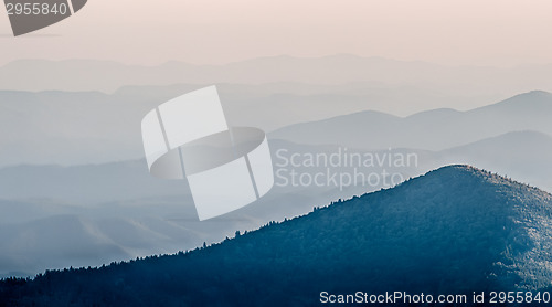 Image of The simple layers of the Smokies at sunset - Smoky Mountain Nat.